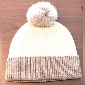 100% Wool and Fur Beanie
